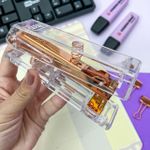 Grampeador 24/6 e 26/6 Transparente Ouro Rosé Até 20 Folhas - Tilibra