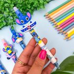 Caneta Esferográfica Retrátil Ponta Fina 0.5mm Apagável Stitch - Importado