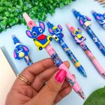 Caneta Esferográfica Retrátil Ponta Fina 0.5mm Apagável Stitch - Importado