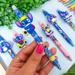 Caneta Esferográfica Retrátil Ponta Fina 0.5mm Apagável Stitch - Importado