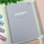 Caderno Universitário Espiral 10 Matérias Capa Dura Happy Tom Pastel 20 x 27,5 cm 160 Folhas - Tilibra