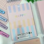 Caderno Universitário Espiral 10 Matérias Capa Dura Happy Tom Pastel 20 x 27,5 cm 160 Folhas - Tilibra