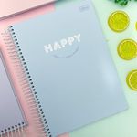 Caderno Universitário Capa Dura Happy Tom Pastel 12 Matérias 192 Folhas - Tilibra