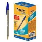 Caneta Esferográfica Ponta Grossa 1.6 mm Cristal Azul Caixa com 25 Unidades - Bic