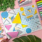 Caderno Brochura 1/4  Unicórnio Holográfico 15 x 21 cm 80 Folhas - Importado