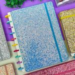Caderno de Disco Médio Glitter 18,5 x 25,5 cm com 80 Folhas - Importado