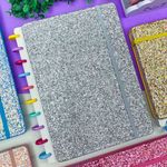 Caderno de Disco Médio Glitter 18,5 x 25,5 cm com 80 Folhas - Importado