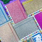 Caderno de Disco Médio Glitter 18,5 x 25,5 cm com 80 Folhas - Importado