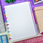 Caderno de Disco Médio Glitter 18,5 x 25,5 cm com 80 Folhas - Importado