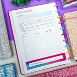 Caderno de Disco Médio Glitter 18,5 x 25,5 cm com 80 Folhas - Importado