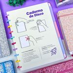 Caderno de Disco Médio Glitter 18,5 x 25,5 cm com 80 Folhas - Importado