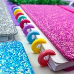 Caderno de Disco Médio Glitter 18,5 x 25,5 cm com 80 Folhas - Importado