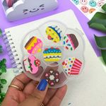 Kit Estojo com 7 Borrachas Decoradas  - Importado