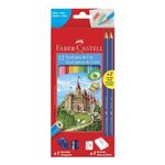 Lápis de Cor 12 Cores + 2 Lápis Grafite + Apontador + Borracha - Faber-Castell