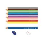 Lápis de Cor 12 Cores + 2 Lápis Grafite + Apontador + Borracha - Faber-Castell
