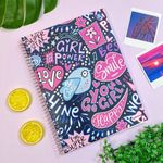 Caderno Universitário Espiral Flores Kbom 20 Matérias 20 x 27,5 cm 400 Folhas - São Domingos
