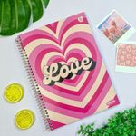 Caderno Universitário Espiral Flores Kbom 20 Matérias 20 x 27,5 cm 400 Folhas - São Domingos
