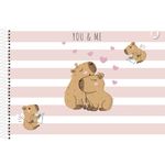 Caderno de Cartografia e Desenho Capa Dura 275 x 200 mm 60 Folhas Capivara Capycuties - Animativa