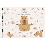 Caderno de Cartografia e Desenho Capa Dura 275 x 200 mm 60 Folhas Capivara Capycuties - Animativa