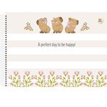 Caderno de Cartografia e Desenho Capa Dura 275 x 200 mm 60 Folhas Capivara Capycuties - Animativa