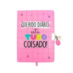 Diário com Cadeado Frases Capa Dura Brochura 80 Folhas 13 x 18 cm | Importado