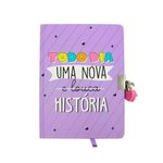 Diário com Cadeado Frases Capa Dura Brochura 80 Folhas 13 x 18 cm | Importado
