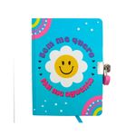 Diário com Cadeado Frases Capa Dura Brochura 80 Folhas 13 x 18 cm | Importado