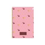 Caderno Universitário Espiral Capa Dura 1 Matéria 80 Folhas 200 x 275 mm Sweet Cherry - Animativa