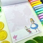 Bloco de Carta Alice no País das Maravilhas 17,9 x 24,1 cm 48 Folhas - Animativa 