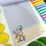 Bloco de Carta Alice no País das Maravilhas 17,9 x 24,1 cm 48 Folhas - Animativa 