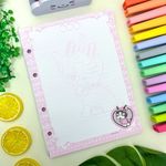 Refil Fichário Colegial Caderno Argolado Rebecca Bombom com cheirinho 80 Folhas 17,9x24,1cm - Animativa