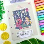 Refil Fichário Colegial Caderno Argolado Alice no País das Mavarilhas 80 Folhas 17,9x24,1cm - Animativa