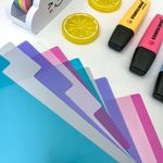 Divisórias de Fichário Colorida Tamanho Universitário A4 com 10 Unidades - Plascony