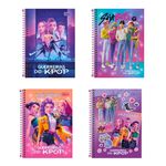 Caderno 1/4 Guerreiras do K-Pop Espiral Capa Dura 14 x 20 cm 80 Folhas - Tilibra