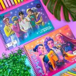 Caderno de Cartografia e Desenho Guerreiras do K-Pop 80 Folhas 27,5 x 20 cm - Tilibra