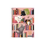 Caderno Universitário Espiral Purrfect Cats Gatos 1 Matéria 80 Folhas 20 x 27,5 cm - Tilibra