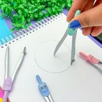 Compasso Metal Tom Pastel Escolar Colorido - Lyke