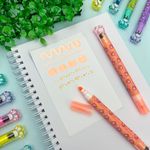 Caneta Marca Texto Glitter + Carimbo Roller com Cheirinho - Lyke