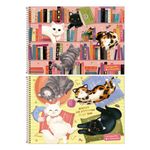 Caderno de Cartografia e Desenho Purrfect Cats 80 Folhas 27,5 x 20 cm- Tilibra