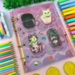 Caderno Colegial Argolado Purrfect Cats 80 Folhas 21 x 26 cm - Tilibra