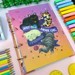 Caderno Colegial Argolado Purrfect Cats 80 Folhas 21 x 26 cm - Tilibra