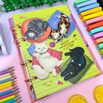 Caderno Colegial Argolado Purrfect Cats 80 Folhas 21 x 26 cm - Tilibra