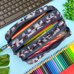 Estojo Escolar Triplo Camuflado Nylon - Daterra