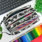 Estojo Escolar Triplo Camuflado Nylon - Daterra