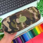 Estojo Escolar Triplo Camuflado Nylon - Daterra