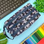 Estojo Escolar Triplo Camuflado Nylon - Daterra