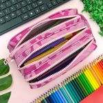 Estojo Escolar Triplo Camuflado Nylon - Daterra