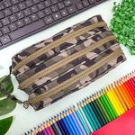Estojo Escolar Triplo Camuflado Nylon - Daterra