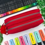 Estojo Escolar Duplo Nylon com Viés - Daterra