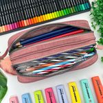 Estojo Escolar Duplo Nylon com Viés - Daterra